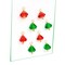 Mini Christmas Ornaments, 8 pieces with Hooks, Red & Green Glass Bell Baubles, Adorabilities